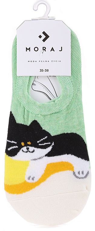 Women Low-Cut Socks 'Cat', CDB200-128, green - Moraj — photo N1