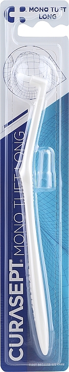 Single-Tufted Toothbrush, 9 mm, white - Curaprox Curasept Mono Tuft Long Toothbrush — photo N1