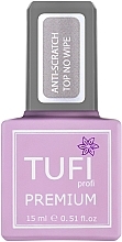 Fragrances, Perfumes, Cosmetics Wipe Off Top Coat 'Anti-Scratches', 15 ml - Tufi Profi Premium Anti-Scratch No Wipe