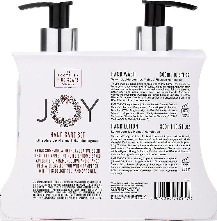 Set - Scottish Fine Soaps Joy Spiced Apple Hand Care Set (h/wash/300ml + h/lot/300ml) — photo N2