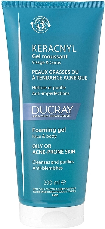 Cleansing Gel for Oily & Acne-Prone Skin - Ducray Keracnyl Foaming Gel — photo N1