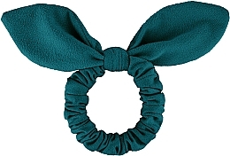 Fragrances, Perfumes, Cosmetics Suede Hair Tie "Bunny", emerald - MAKEUP Bunny Ear Soft Suede Hair Tie Emerald