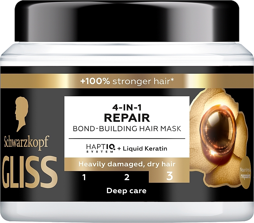 4-in-1 Revitalizing Hair Mask - Gliss Kur 4 in 1 Ultimate Repair Bond-Building Hair Mask — photo N1