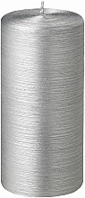 Cylinder Candle, diameter 7 cm, height 15 cm - Bougies La Francaise Cylindre Candle Argent — photo N1