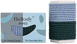 Hair Ties, green and blue, 20 pcs - Bellody Minis Hair Ties Green & Blue Mixed Package — photo N3