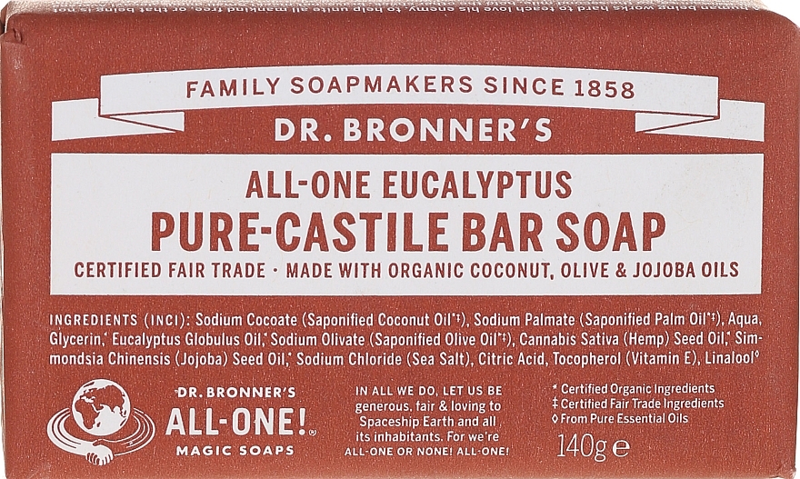 Soap "Eucalyptus" - Dr. Bronner’s Pure Castile Bar Soap Eucalyptus — photo N1