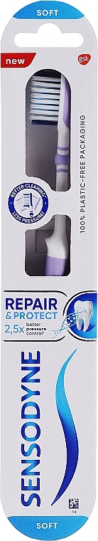 Soft Toothbrush, purple - Sensodyne Repair & Protection Soft — photo N1