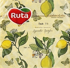 Fragrances, Perfumes, Cosmetics Serving Napkins 'Kitchen', two-layer, 33x33 cm, 20 pcs., lemons - Ruta