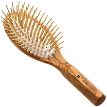 Olive Wood Anti-Static Hair Brush - Hydrea London Olive Wood Anti-Static Hair Brush Extra Long Pins — photo N1