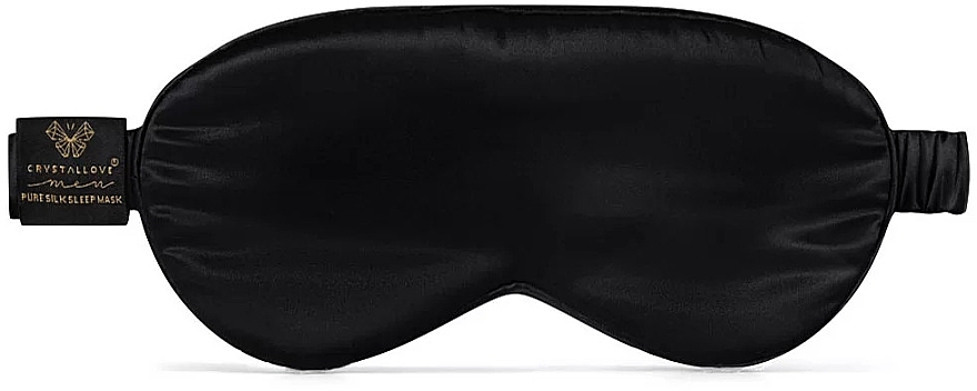 Silk Eye Mask, black - Crystallove Men Silk Eye Mask Black — photo N2