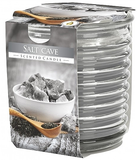 Scented Candle in Ribbed Glass 'Salt Cave' - Bispol Scented Candle Salt Cave — photo N1