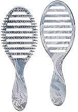 Hair Brush, silver - The Wet Brush Wet Brush Speed Dry Hair Brush Metallic Marble Silver — photo N1