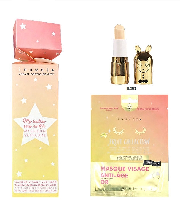 Set - Inuwet My Golden Skincare Cracker (lip/balm/3.5g +f/mask/30ml) — photo N1