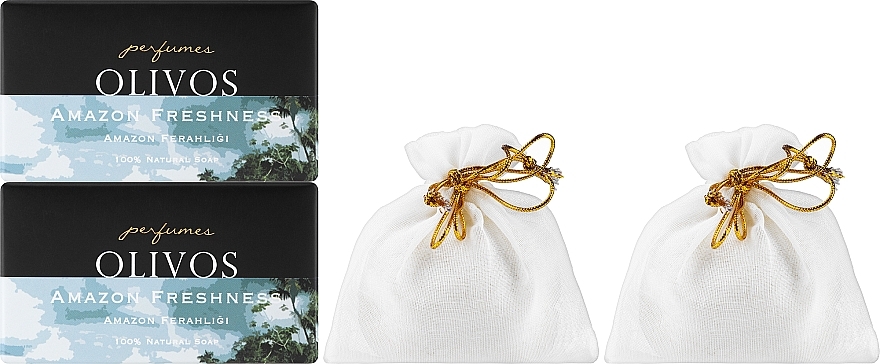 Set - Olivos Perfumes Soap Amazon Freshness Gift Set (soap/2*250g + soap/2*100g) — photo N4