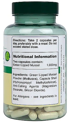 Green Lipped Mussel Dietary Supplement, 1000 mg - Holland & Barrett Green Lipped Mussel — photo N4