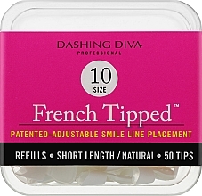 Natural Short Tips 'French' - Dashing Diva French Tipped Short Natural 50 Tips (Size 10) — photo N1