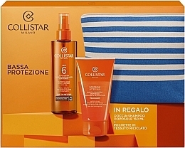 Fragrances, Perfumes, Cosmetics Set - Collistar Sun Kit Low Protection (oil/200 ml + shm/150 ml + pounch)