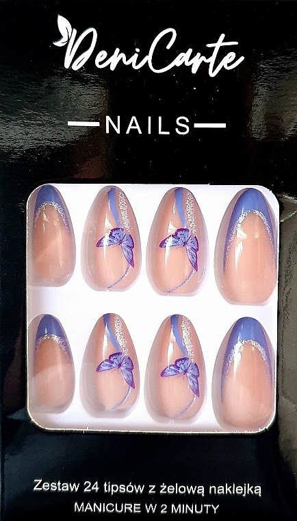 Almond Nail Tips, 24 pcs - Deni Carte Nails 7073 — photo N1