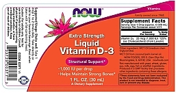 Drops "Vitamin D3. Extra Strength" - Now Foods Liquid Vitamin D3 Extra Strenght 1000 IU — photo N3