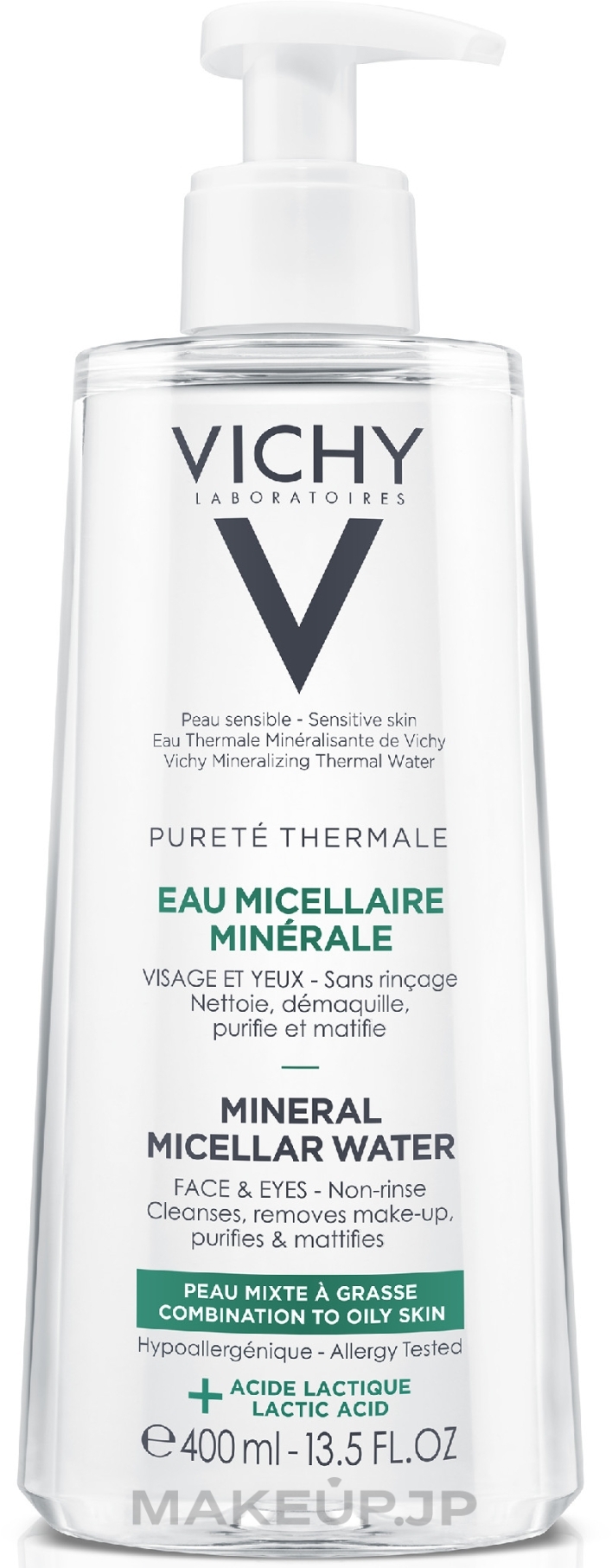 Eye and Face Micellar Water for Oily and Combination Skin - Vichy Purete Thermale Mineral Micellar Water — photo 400 ml