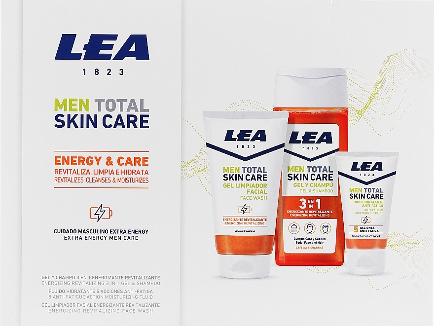 Set - Lea Men Total Skin Care Energy & Care (sh/gel/300ml + f/wash/150ml + f/fluid/50ml) — photo N1