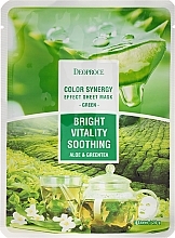 Fragrances, Perfumes, Cosmetics Aloe and Green Tea Face Sheet Mask - Deoproce Color Synergy Effect Sheet Mask Green