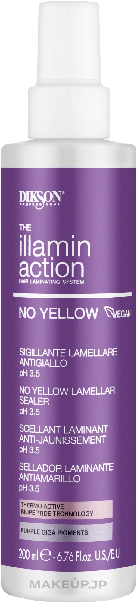 Liquid Thermoactive Anti-Yellow Cream - Dikson Illaminaction No Yellow Lamellar Sealer pH 3.5 — photo 200 ml