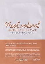 Fragrances, Perfumes, Cosmetics Probiotic Sheet Mask Dehydrated, Dull Skin with First Signs of Aging - Glamfox Probiotics D-Tox Mask