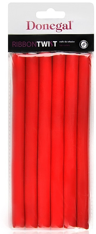 Hair Curlers 5004, 1,3 cm/18cm, red - Donegal Ribbon Twist — photo N1