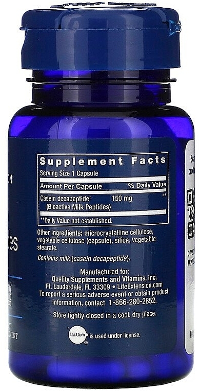 Dietary Supplement "Milk Peptides" - Life Extension Bioactive Milk Peptides — photo N2
