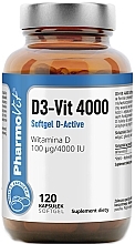 D3-Vit 4000 Dietary Supplement, 120 Soft Gels - Pharmovit D3-Vit 4000 Softgel D-Active — photo N1