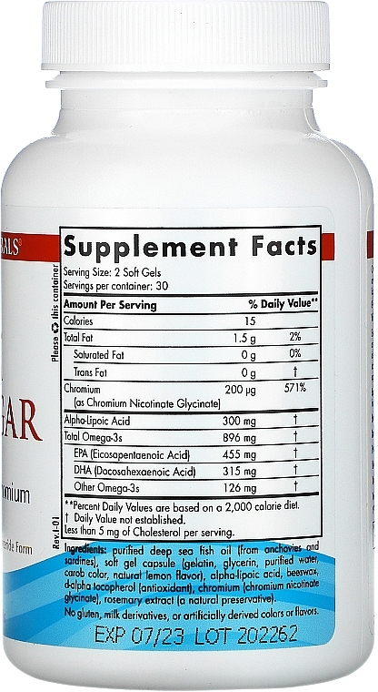 Dietary Supplement "Sugar Control with Omega-3", 896mg - Nordic Naturals Omega Blood Sugar — photo N2