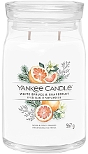 White Spruce & Grapefruit Scented Candle in Jar, 2 wicks - Yankee Candle Singnature — photo N1