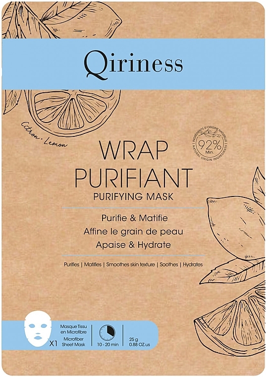 Purrifying Sheet Face Mask - Qiriness Wrap Purifiant Purifying Mask — photo N1