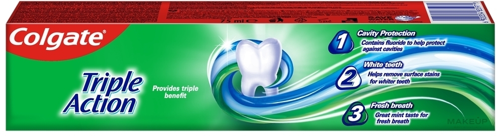 Toothpaste "Triple Action" - Colgate Triple Action Original Mint — photo 75 ml