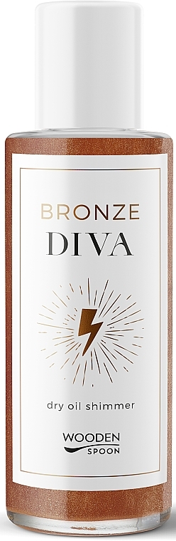 Natural Face & Body Dry Oil with Bronze Shimmer - Wooden Spoon Bronze Diva Dry Oil Shimmer — photo N1