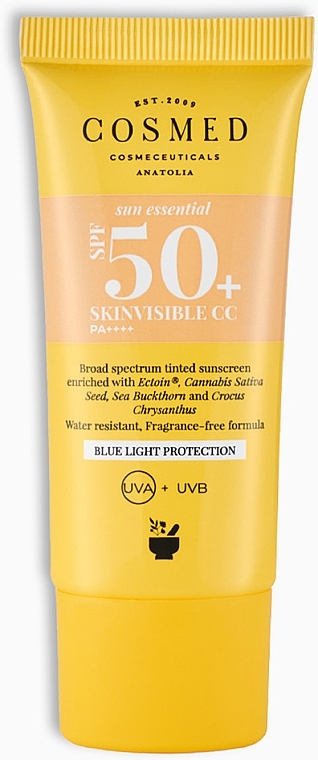 Sunscreen CC Cream - Cosmed Sun Essential Skinvisible CC SPF50 Tined Sunscreen — photo N1