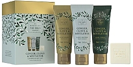 Set - Scottish Fine Soaps Ginger, Clove & Mistletoe Luxurious Gift Set (b/wash/75ml + b/but/75ml + h/cr/75ml + soap/40g) — photo N1