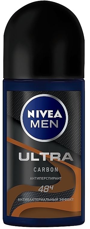 Roll-On Deodorant Antiperspirant for Men - Nivea Men Deodorant Ultra Carbon — photo N1