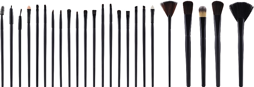 Makeup Brush Set in Case, 24 pcs - Lewer Brushes 24 Wood — photo N1