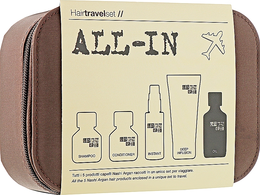 Travel Set - Nashi Argan All-In (shm/50ml + cond/50ml + oil/30ml + mask/40ml + mask/50ml) — photo N1