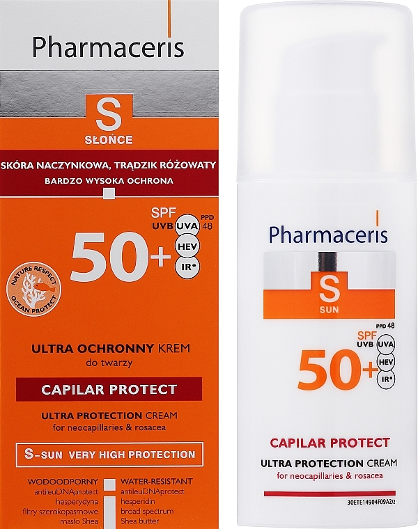 Facial Sun Cream - Pharmaceris S Capilar & Sun Protect Cream SPF50 — photo N2