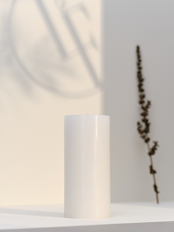 Cylinder Candle, diameter 7 cm, height 15 cm - Bougies La Francaise Cylindre Candle White — photo N3