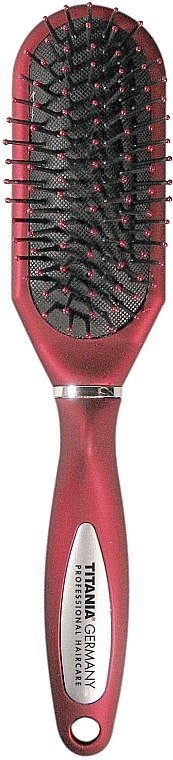 Massage Hair Brush, red, 23,5 cm - Titania Salon Professional — photo N1