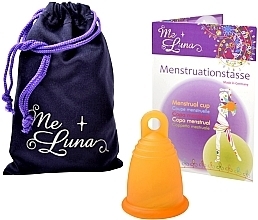 Fragrances, Perfumes, Cosmetics Menstrual Cup with Ring, size M, orange - MeLuna Classic Menstrual Cup Ring