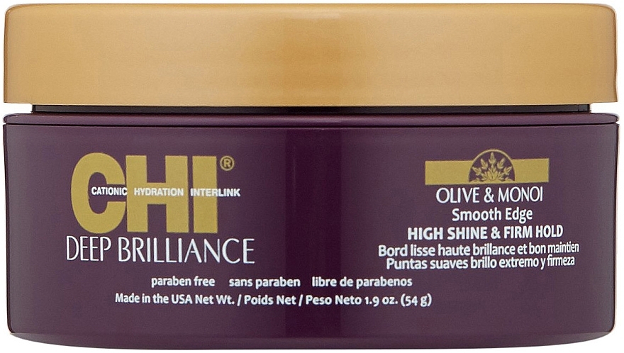 Styling Smoothing Shine Hair Cream - CHI Deep Brilliance Olive & Monoi Smooth Edge High Shine & Firm Hold — photo N1