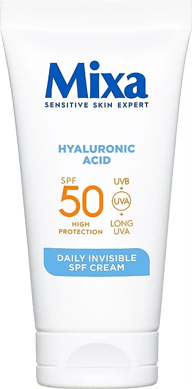 デイリーモイスチャライザー - Mixa Hyaluronic Acid Daily Invisible SPF50 Cream	 — photo N1