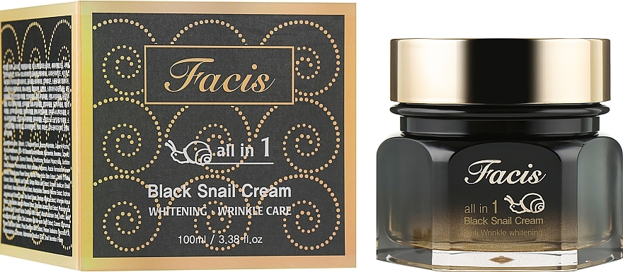 Repairing Cream Essence with Black Snail Mucin - Facis All-In-One Black Snail Cream — photo N1