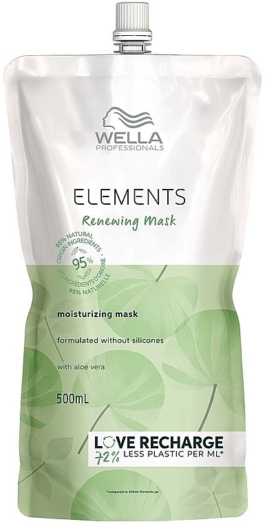 Moisturizing & Repairing Mask for All Hair Types - Wella Professionals Elements Renewing Mask (doypack) — photo N1