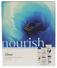 Fragrances, Perfumes, Cosmetics Set - Dove Nourish Complete Colection Gift Set (sh/gel/225ml + deo/150ml + b/milk/250ml)	